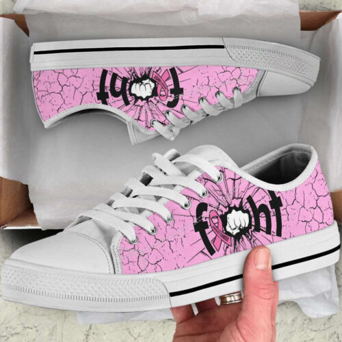 Breast Cancer Shoes Fight Low Top Shoes Canvas Shoes For Men And Women