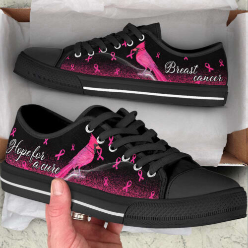 Breast Cancer Shoes Hope For A Cure Hummingbird Low Top Shoes Canvas Shoes For Men And Women