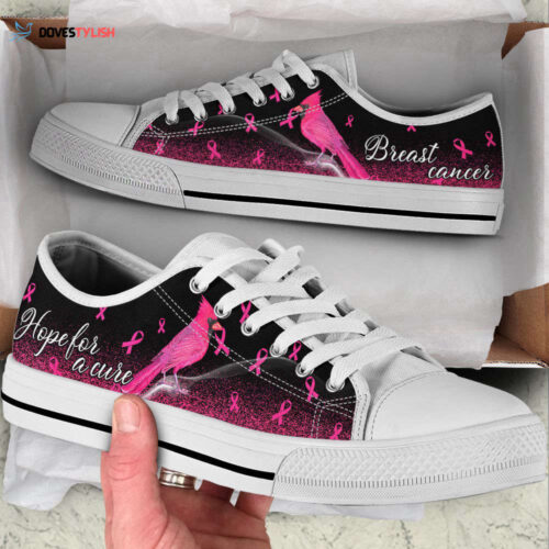 Breast Cancer Shoes Hope For A Cure Hummingbird Low Top Shoes Canvas Shoes For Men And Women