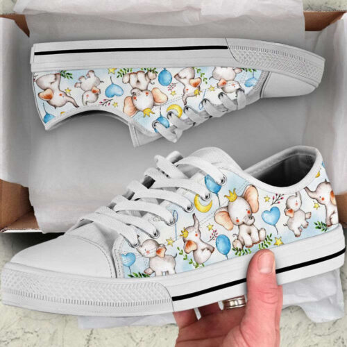 Bubble Elephant Low Top Shoes Canvas Print Lowtop Trendy Fashion Casual Shoes Gift For Adults