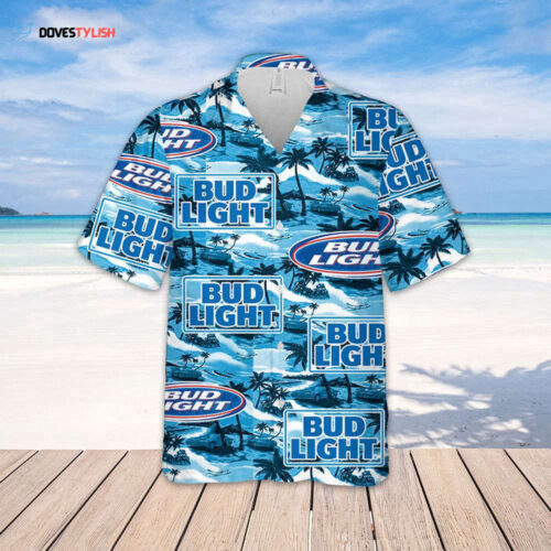 Bud Light Hawaiian Sea Island Pattern Hawaiian Shirt  For Men And Women