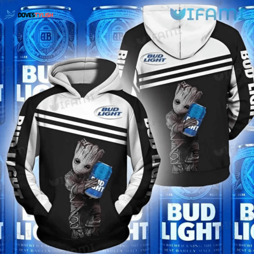 Bud Light Hoodie 3D Groot Hugging Can Beer Lovers Gift  AOP Shirt