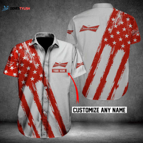 Budweiser American Flag Custom Hawaiian Shirt, Gift For Men And Women