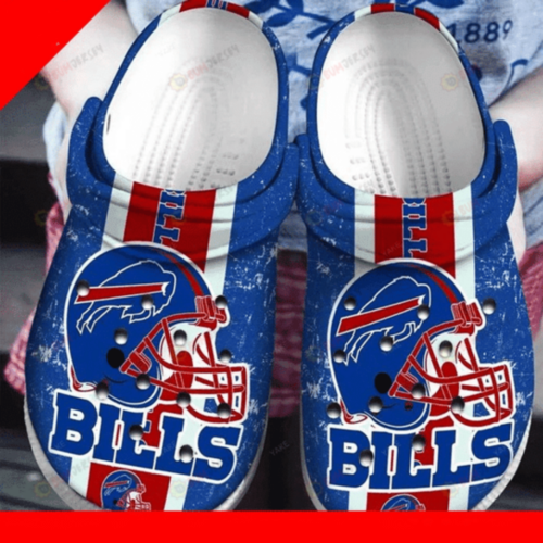 Buffalo Bills Team Crocs Classic Clogs Shoes In Blue Red