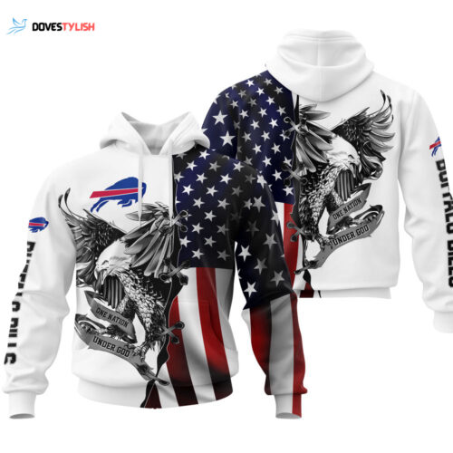 Buffalo Bills USA Flag Eagle Hoodie, Best Gift For Men And Women