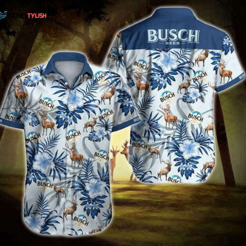 Busch Beer Style 4 Hawaiian Aloha Shirt Hawaiian Shorts Beach Short Sleeve, Hawaiian Shirt For Men And Women