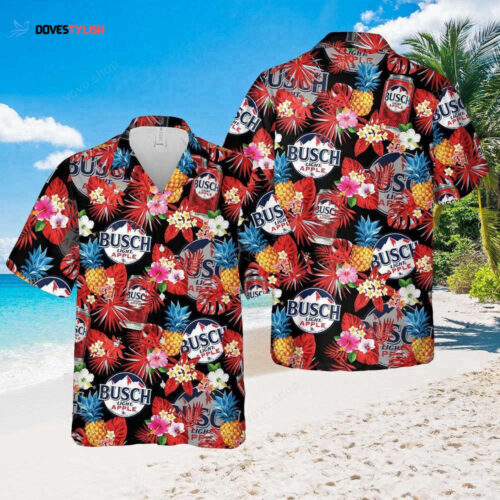 Busch Light Apple Tropical Flower Hawaiian Shirt For Men And Women And Beach Shorts