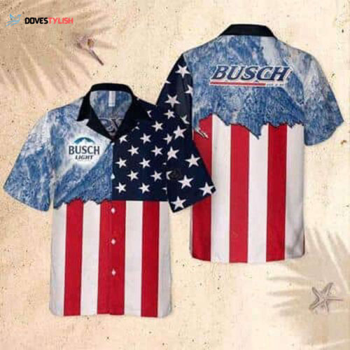 Busch Light Beer Hawaiian Shirt American Flag Summer Holiday Gift