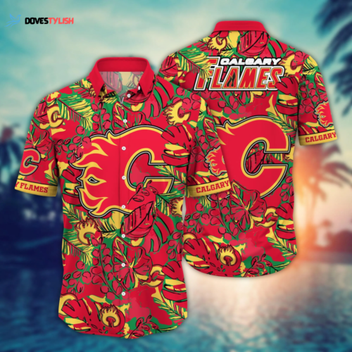 Calgary Flames NHL Flower Hawaii Shirt  For Fans, Summer Football Shirts