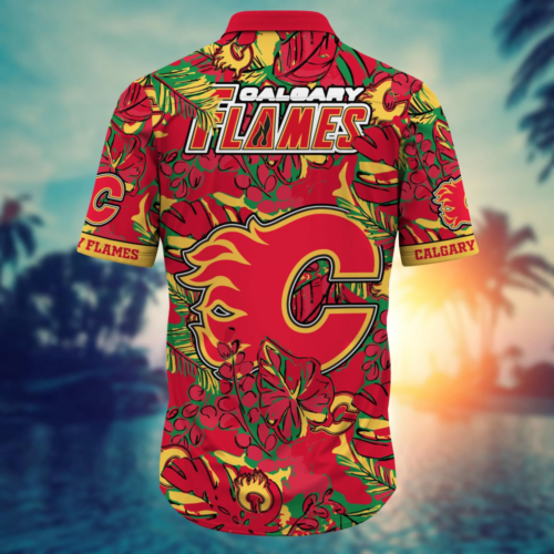 Calgary Flames NHL Flower Hawaii Shirt  For Fans, Summer Football Shirts