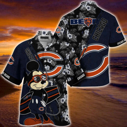 Chicago Bears NFL-Summer Hawaii Shirt Mickey And Floral Pattern For Sports Fans