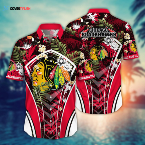 Chicago Blackhawks NHL Flower Hawaii Shirt   For Fans, Summer Football Shirts