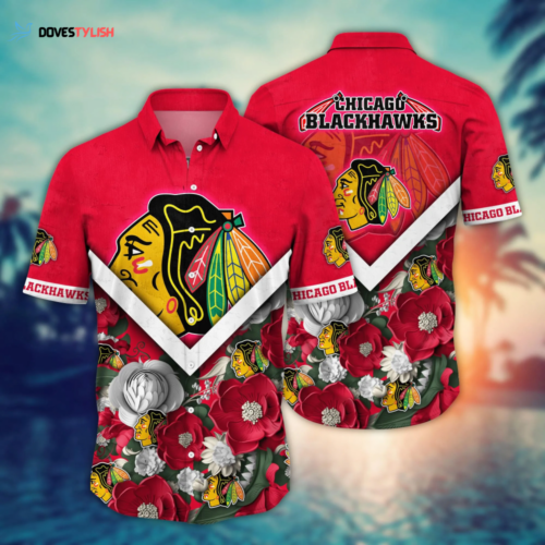 Chicago Blackhawks NHL Flower Hawaii Shirt   For Fans, Custom Summer Football Shirts