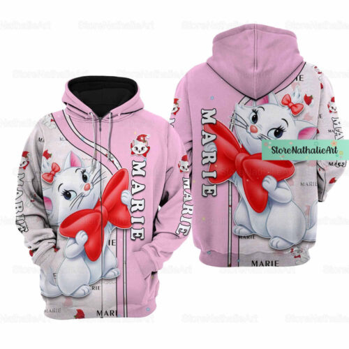 Christmas Marie Cat Hoodies, Marie Cat Women Hoodies, Marie Disney 3D Hoodie