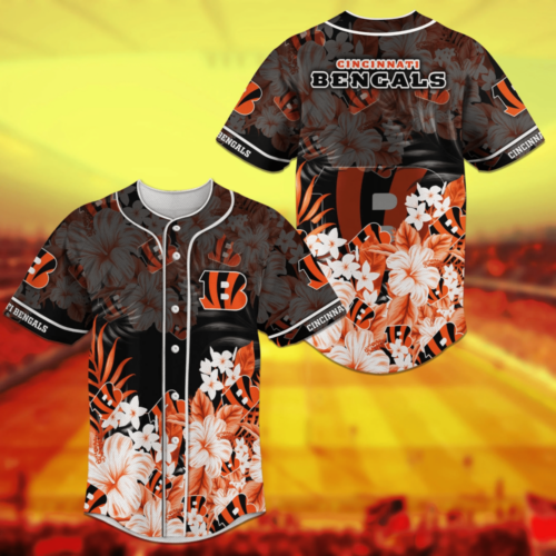Cincinnati Bengals NFL Baseball Jersey Shirt With Flower Design For Men Women