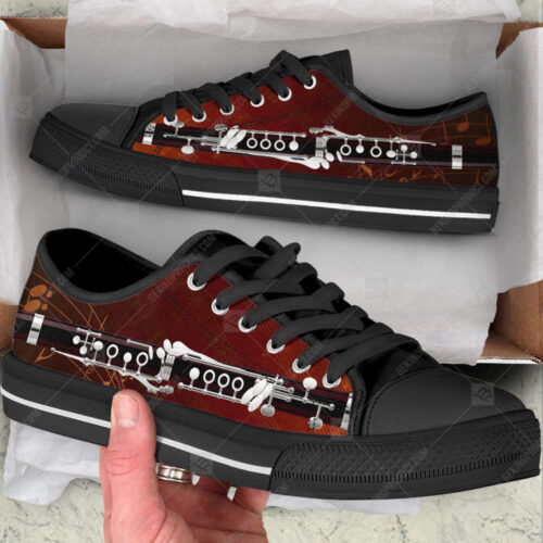 Clarinet Low Top Shoes Music BG Canvas Shoes,  Best Gift For Music Lovers