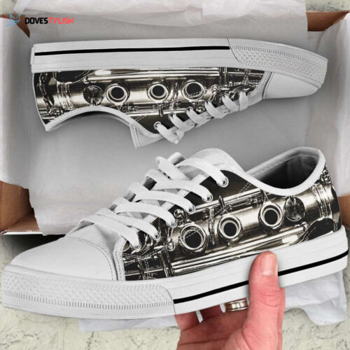 Clarinet Shortcut Low Top Music Fashion Shoes Gift Low Top Shoes Canvas Print Lowtop Casual Shoes Gift For Adults