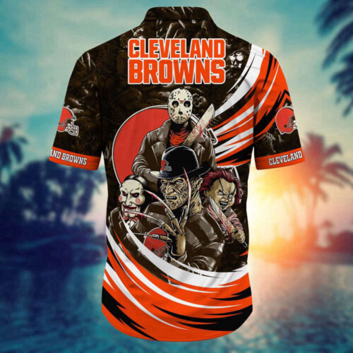 Cleveland Browns NFL Halloween Horror Movies Hawaiian Shirt For Men Womens