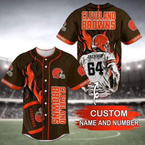 Cleveland Browns NFL Personalized Name Baseball Jersey Shirt For Men Women