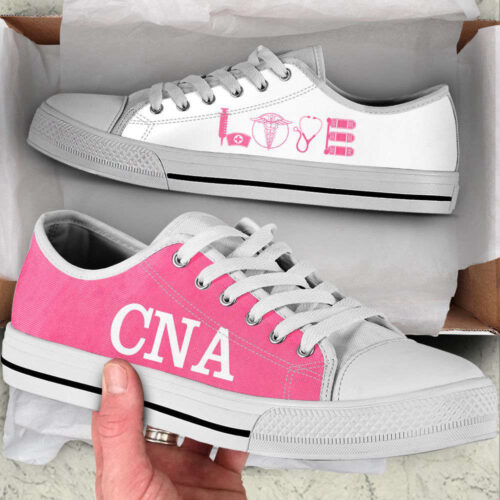 CNA Love Pink White Low Top Shoes Canvas Sneakers Comfortable Casual Shoes For Men Women
