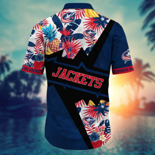 Columbus Blue Jackets NHL Flower Hawaii Shirt   For Fans, Summer Football Shirts