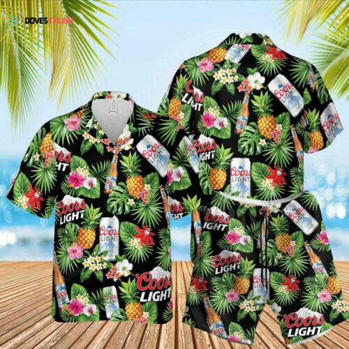 Coors Light Beer Black Floral Hawaiian Shirt For Men And Women