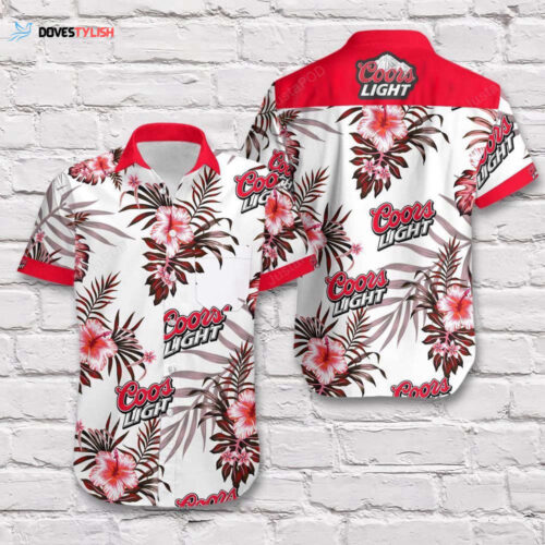Coors Light Beer Hibiscus Flower Tropical Hawaiian Shirt For Men And Women