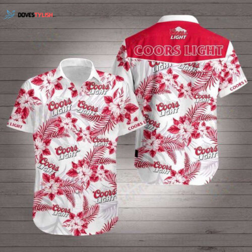 Coors Light Beer Hibiscus Flower Tropical Hawaiian Shirt For Men And Women