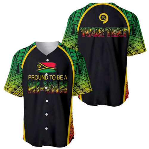 Custom Vanuatu Baseball Jersey Proud To Be A NiVan