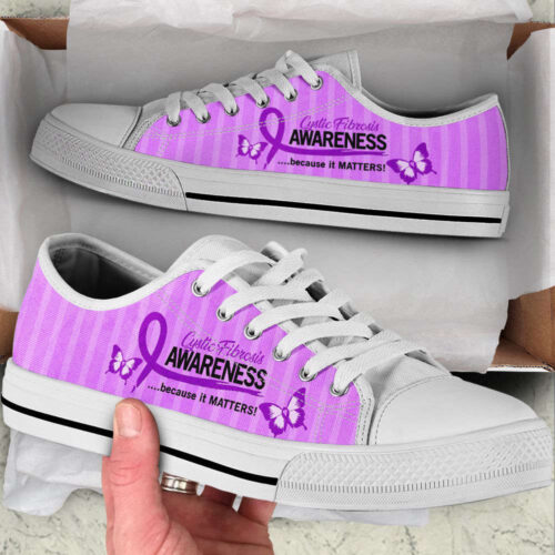 Cystic Fibrosis Shoes Because It Matters Low Top Shoes Canvas Shoes,  Best Gift For Men And Women