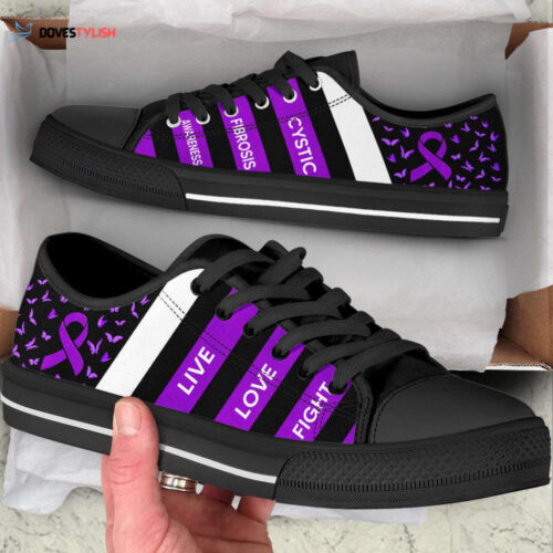 Cystic Fibrosis Shoes Plaid Low Top Shoes Canvas Shoes,  Best Gift For Men And  Women