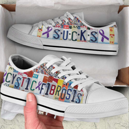 Cystic Fibrosis Sucks Shoes License Plates Low Top Shoes Canvas Shoes,  Best Gift For Men And Women