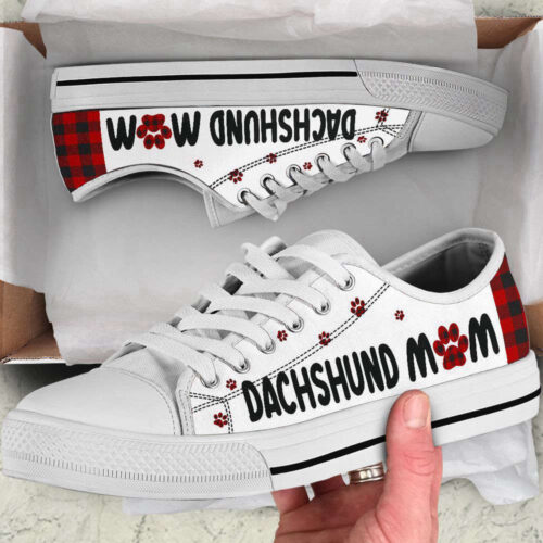Dachshund Mom Paid Low Top Shoes Canvas Sneakers Casual Shoes, Dog Mom Gift