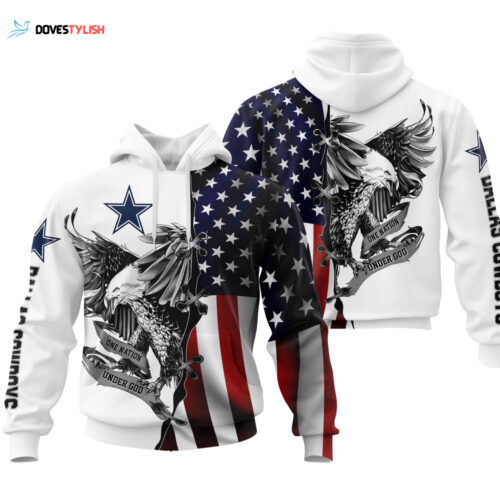 Dallas Cowboys USA Flag Eagle Hoodie , Best Gift For Men And Women