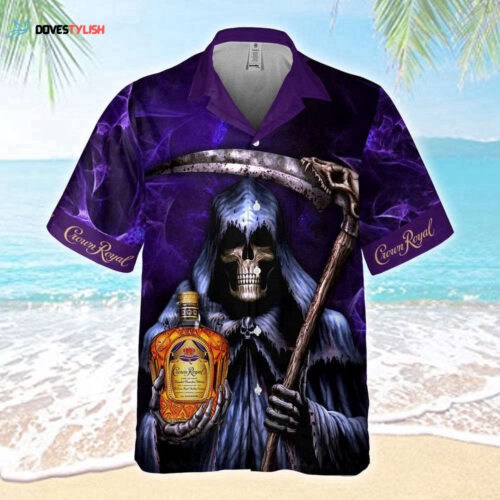 Death Holding Crown Royal Hawaiian Shirt For Men And Women
