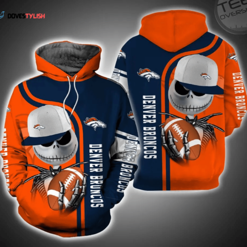 Denver Broncos And Jack Skellington 3D Hoodie For Men And Women  AOP Shirt