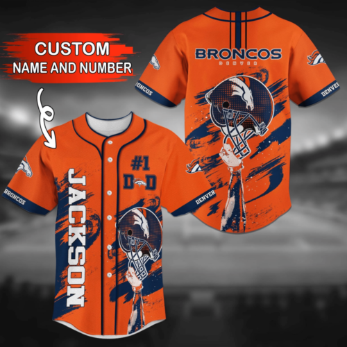Denver Broncos Baseball Jersey Shirt with Personalized Name For NFL Devotees