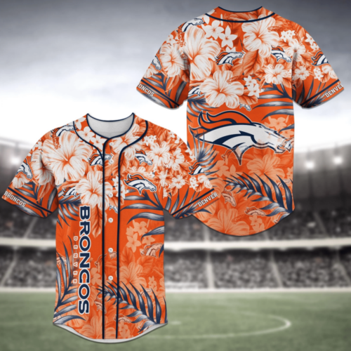 Denver Broncos NFL Baseball Jersey Shirt With Flower Design For Men Women