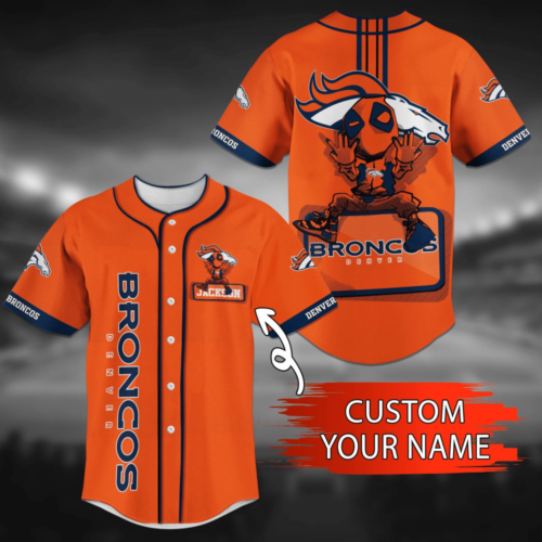 Denver Broncos NFL Baseball Jersey Shirt with Personalized Name For Men Women