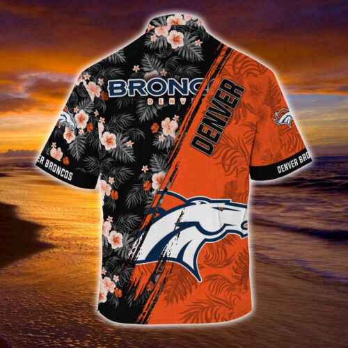 Denver Broncos NFL-Summer  Hawaiian Shirt Mickey And Floral Pattern For Sports Fans