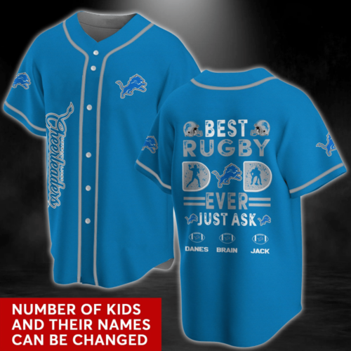 Detroit Lions NFL Baseball Jersey Shirt With Personalized Name  For Men And Women