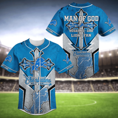 Detroit Lions NFL Man Of God Baseball Jersey Shirt  For Men Women