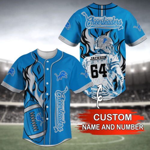 Detroit Lions NFL Personalized Personalized Name Baseball Jersey Shirt  For Men Women