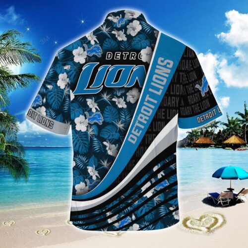 Detroit Lions NFL-Summer Hawaiian Shirt With Tropical Flower Pattern For Fans