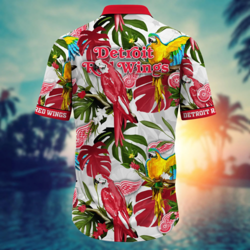 Detroit Red Wings NHL Flower Hawaii Shirt   For Fans, Summer Football Shirts