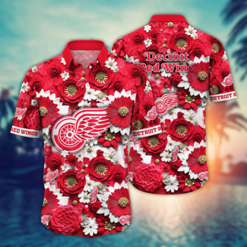 Detroit Red Wings NHL Hawaiian Shirt Trending For This Summer  Ize Shirt Any Team