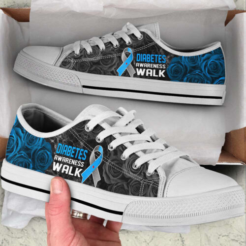 Diabetes Awareness Shoes Walk Low Top Shoes Canvas Shoes,  Best Gift For Men And  Women