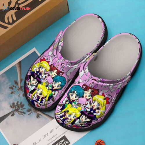 Disney Characters W Sky Pattern Crocs Classic Clogs Shoes In Yellow & Pink