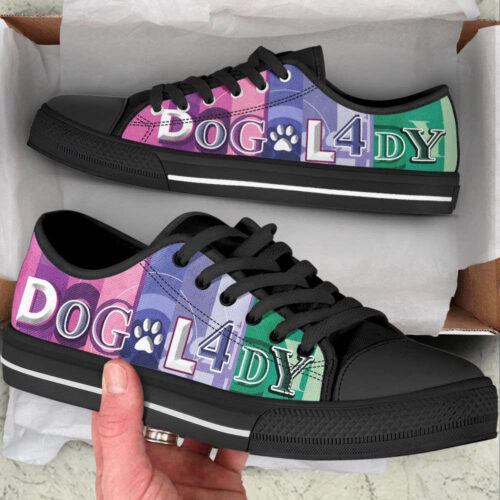 Dog Lady Colorfull Low Top Shoes Canvas Sneakers Casual Shoes, Dog Mom Gift