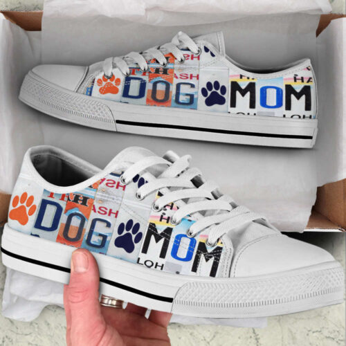 Pug Mom Live Love Bark License Plates Low Top Shoes For Men And Women